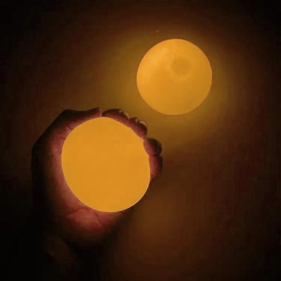 4/8/6/12Pcs Luminous Sticky Ball Glow-in-the-dark Wall Ceiling Sticky Ball TPR Anxiety Relief Stress Ball Fidget Toy Stocking Stuffer Gift