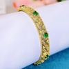 CMM Итальянский волочильный провод ручной работы Желтый Золотой Паве Круглый Зеленый Белый CZ Открытая манжета Регулируемый винтажный женский обручальный браслет Ювелирные изделия