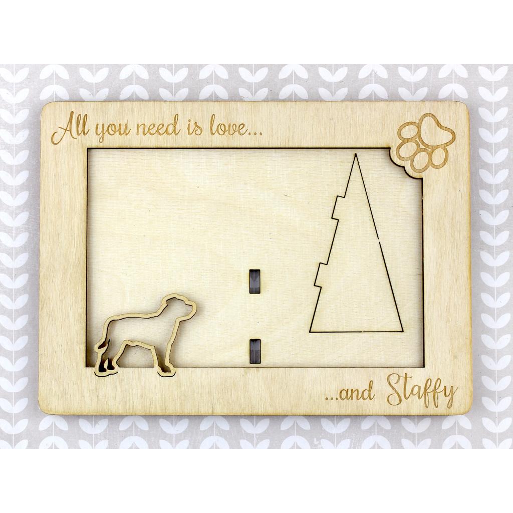 Staffordshire Bull Terrier, Staffy – Photo frame, engraved wooden frame | Art-Dog