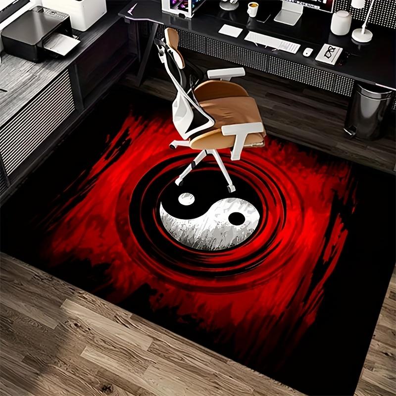 VIKAMA Creative Tai Chi Yin-Yang Pattern Printed Carpet for Office Desk, Coffee Table, Corridor Fashion Floor Mat for Home Decor