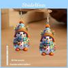 Cartoon Style Acrylic Earrings With Festive Elements And Silver Earring Pins For Seasonal Wear