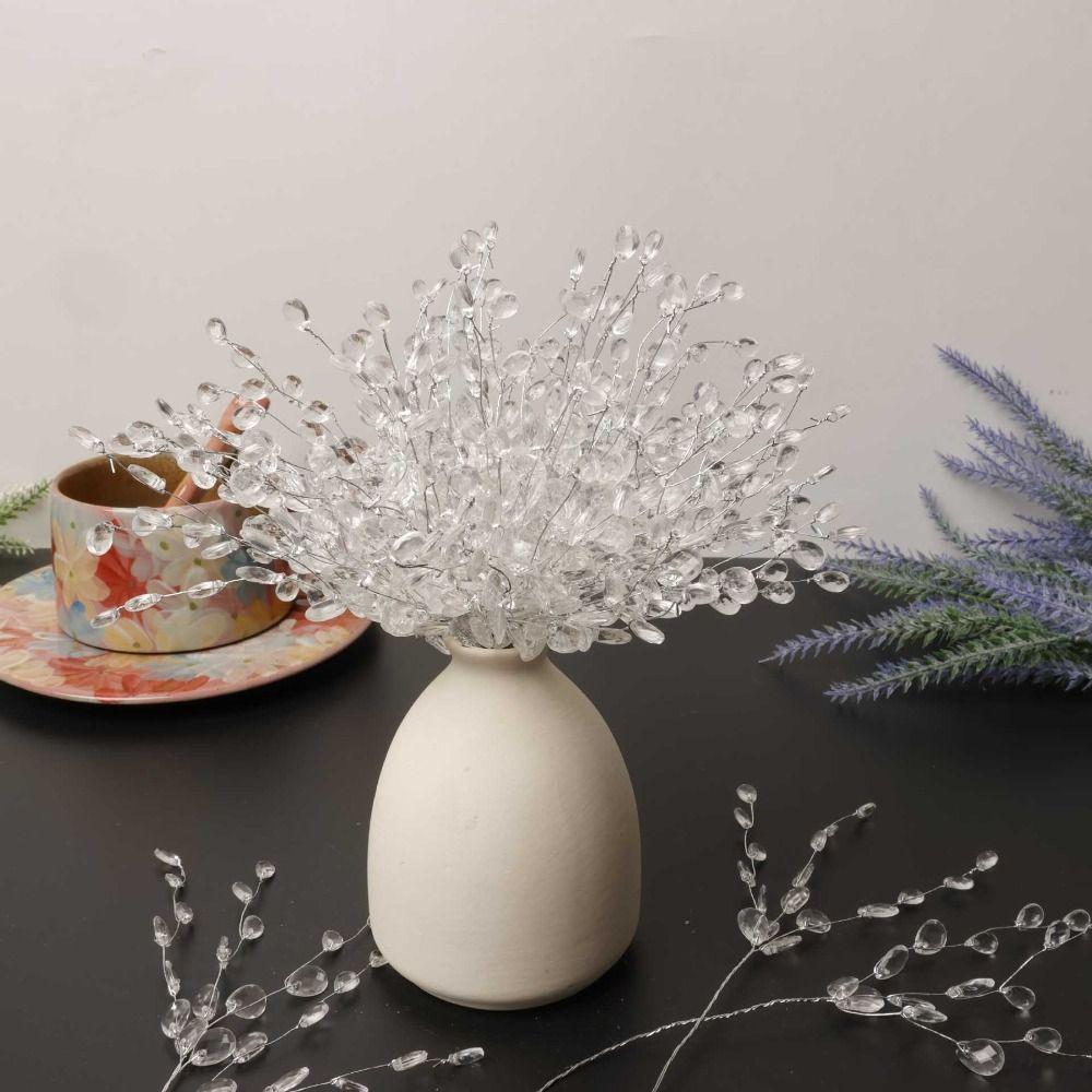 50 шт. Свадебная тиара, хрустальные бутоны, ветви, свадебная вечеринка, хрустальный цветок, искусственный букет, белый