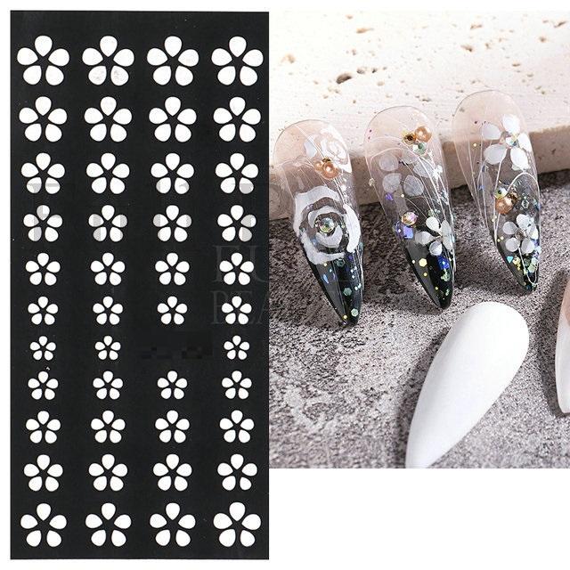 Love Rose Laser Nail Stickers Butterfly Heart Star Design Adhesive Slider Decals Nail Art Stickers Manicure Decorations
