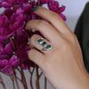 Серебряное кольцо с зеленым изумрудом, Подарки для нее, Ювелирные изделия ручной работы из серебра 925 пробы, Серебряные украшения, Женское кольцо Ar8936