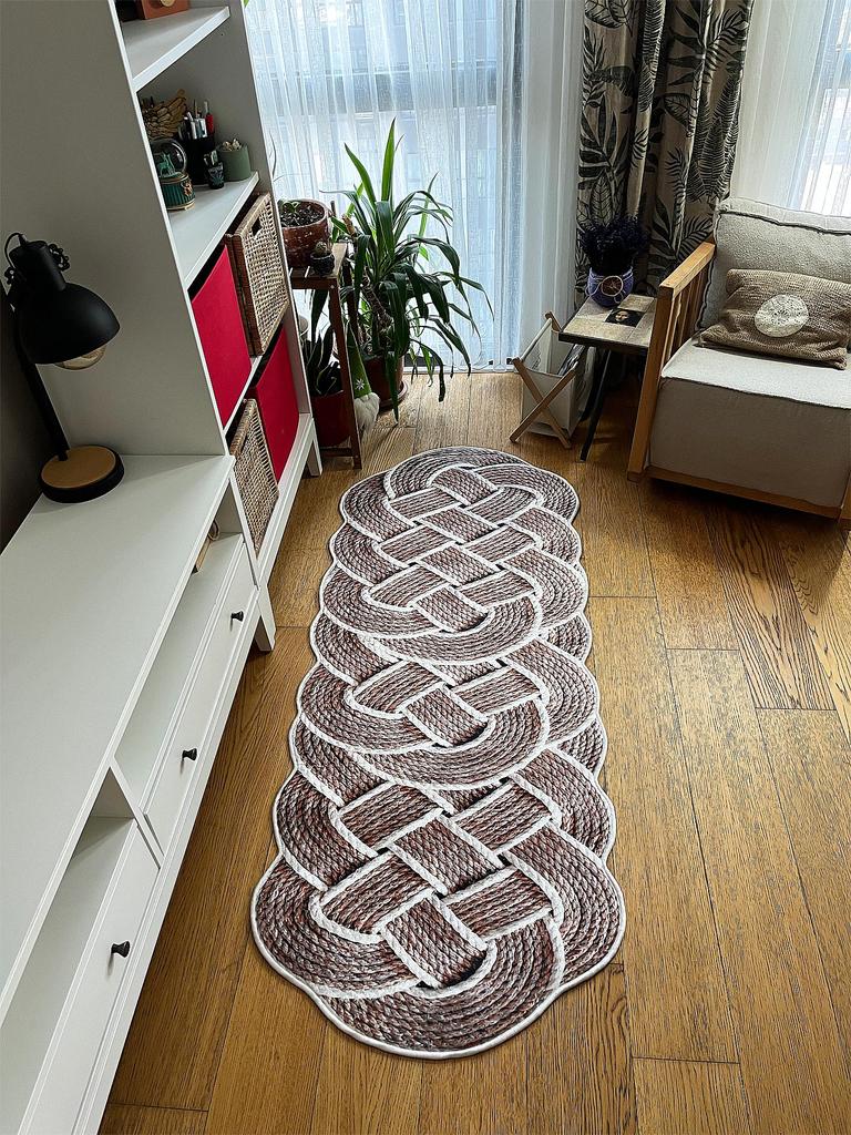 EPeddler Home Современный 3D вязаный узор Цифровая печать Моющаяся нескользящая точечная основа Новое поколение Ковер для гостиной, кухни, прихожей и напольный коврик