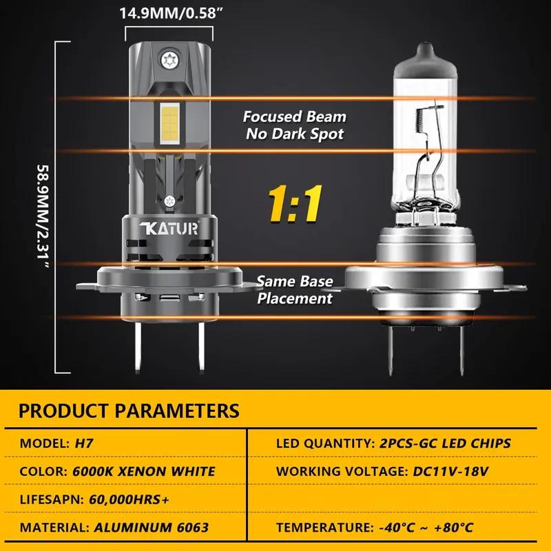 2 шт. КОМПЛЕКТ Светодиодные H7 Белый свет Автомобильная фара Для Kia Ceed Sportage Mazda CX 3 5 7 Toyota Corolla Hyundai I30 I40 Nissan Qashqai j10
