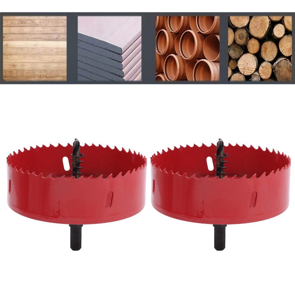 2pcs 115mm / 4.5in Bi-Metal Hole Saw 105mm / 4.1in Drill Bit Hole Saw HSS Hole Cutter For Wood