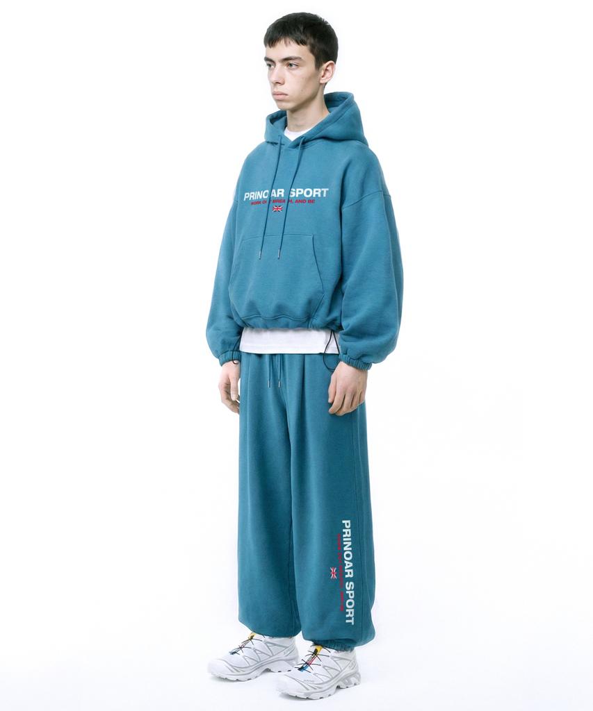 PRINOAR Sports String Single-Pleat Wide Pants - Peacock Green