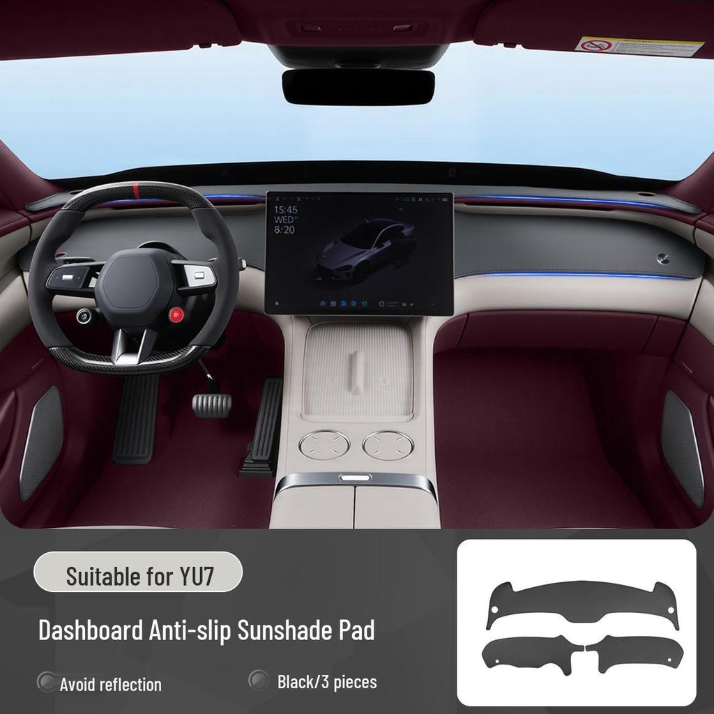 Xiaomi YU7 Dashboard Sunshade: Anti-Glare, Light-Blocking Mat for Center Console Protection.