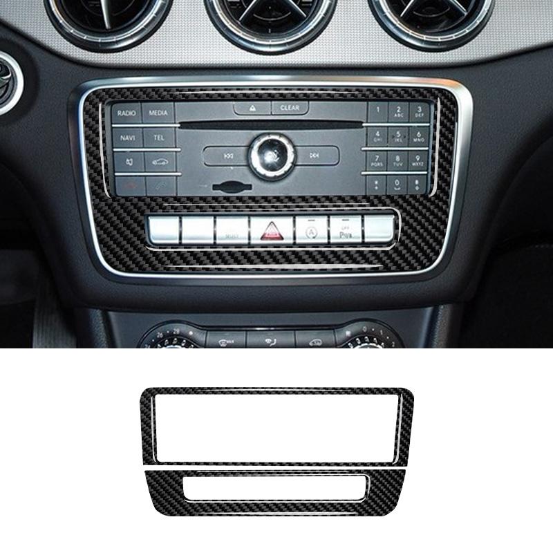 Real Carbon Fiber For Mercedes Benz CLA 2014-2018 Car Console CD Panel Frame Decoration Sticker Car Interior Accessories