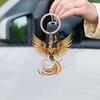 Золотой Художественный Акриловый Феникс Украшение для Машины Винтажный Брелок Подвеска Аксессуар Для Машин