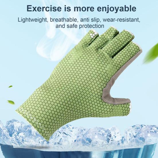 1 пара камуфляжных перчаток для рыбалки с полупальцами, защита от ультрафиолета UPF 50+, легкие перчатки без пальцев для мужчин и женщин, для занятий спортом на открытом воздухе, парусного спорта, каякинга, гребли