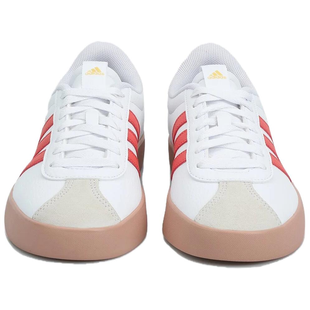Adidas VL COURT 3.0 Slip Resistant Abrasion Resistant Low top Skateboard Shoes Women's White Red JP5346