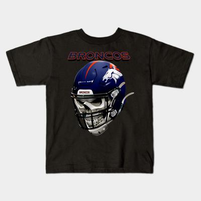 Boys Girls Soft Cotton Graphic Tees Broncos Helmet Breathable Daily School Wear Kids T-Shirts