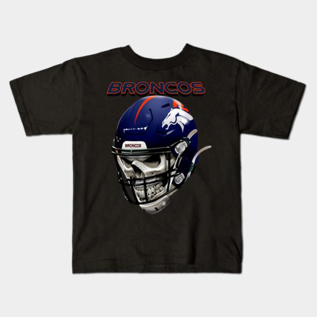Boys Girls Soft Cotton Graphic Tees Broncos Helmet Breathable Daily School Wear Kids T-Shirts