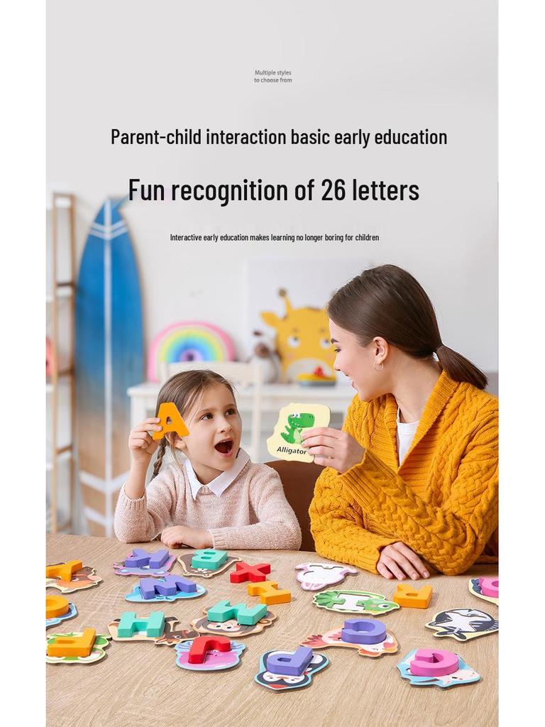 Монтессори Деревянные блоки для сопоставления букв алфавита: Развивающие игрушки-пазлы для детей в возрасте 2-6 лет.
