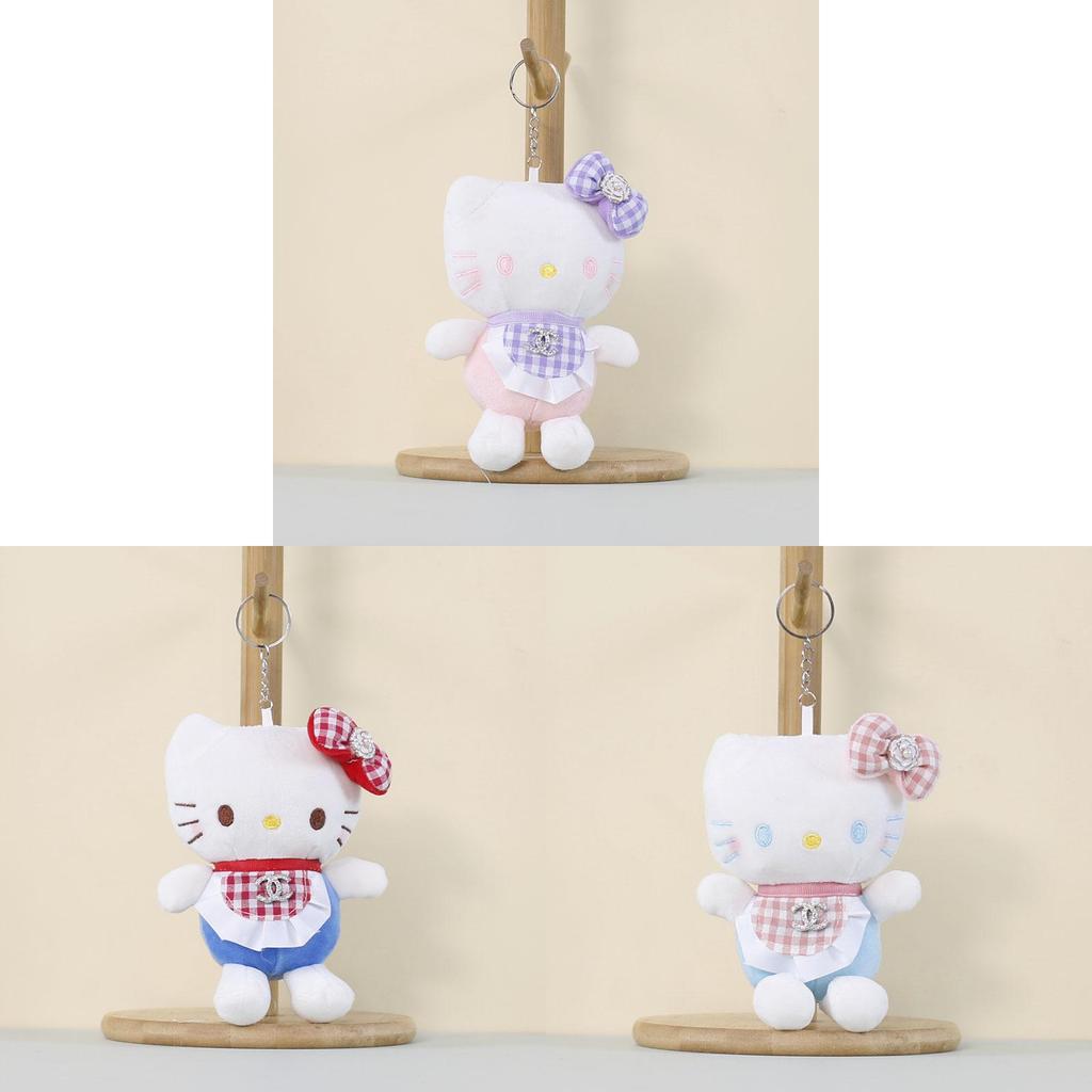 Cute Cat Stuffed Toy With Blue Apron For Home Decor And Gifts