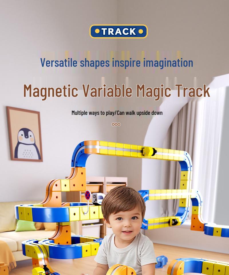 Kids' Magnetic High-Speed Rail Train Track DIY Assembly Toy
