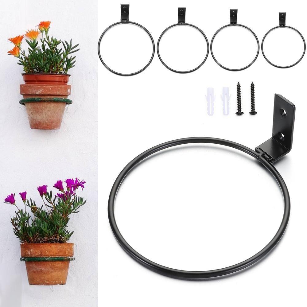 Metal Planter Pot Stand Wall Mounting Planters Rack Durable Flower Pot Holder Ring Office