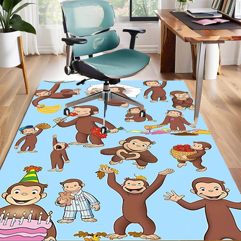 1pc Curious George (7) Design Area Rug - Non-Slip, Soft & Cozy Floor Mat for Living Room, Bedroom, Office - Indoor/Outdoor Decorative Carpet
