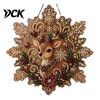 Festive Home Decor Accents Christmas Faux Pearl Art Hanging Ornament Kit, DIY Beads Painting Artistic Holiday Party Supplies Suncatcher, Snowflake
