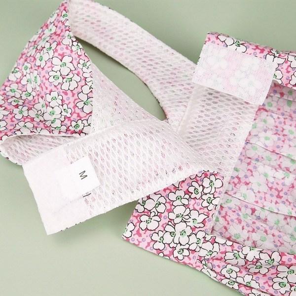 Camanne Pastel Small Flower Pattern Dog Spring and Summer Dog Harness Clothes Skirt Skirt Leash Set, L, Green Skirt