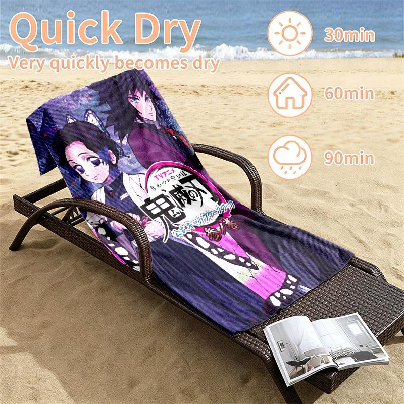 Akaza Demon Slayer Beach towels also serve as bath towels summer essential a musthave for the outdoors the beach and the pool