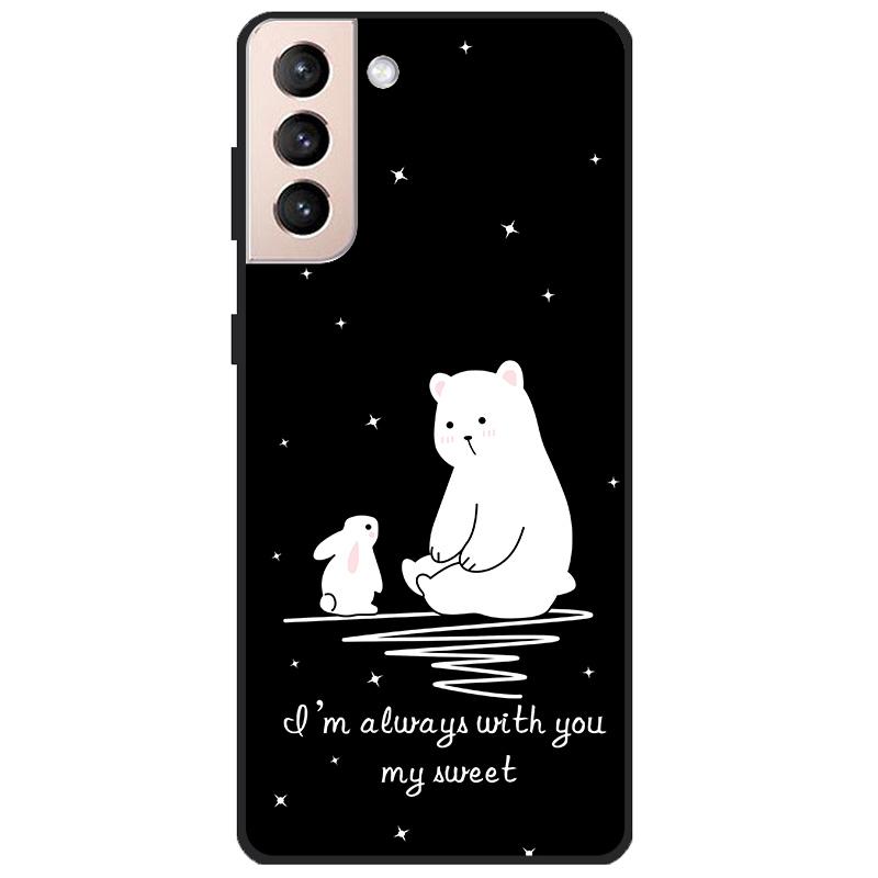Для Samsung Galaxy S21 FE 5G чехол с мультяшной росписью, мягкие чехлы из ТПУ для телефонов Galaxy S21FE S 21 FE, силиконовая задняя крышка, милый чехол
