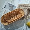 Плетеный поднос из ротанга, магазин товаров первой необходимости, круглая корзина ручной работы, поднос из ротанга для хранения фруктов, органайзер для хлеба