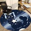 1pc Night Space Cat Office Round Area Rug,  Mat Suitable ForOffice, Under Office Chairs Bedroom Living Room Home Decor, Room Deco
