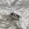 Серебряное кольцо с натуральным сапфиром 1.917ct, изумрудом, рубином, вес изделия 3,2 гр (2182351)
