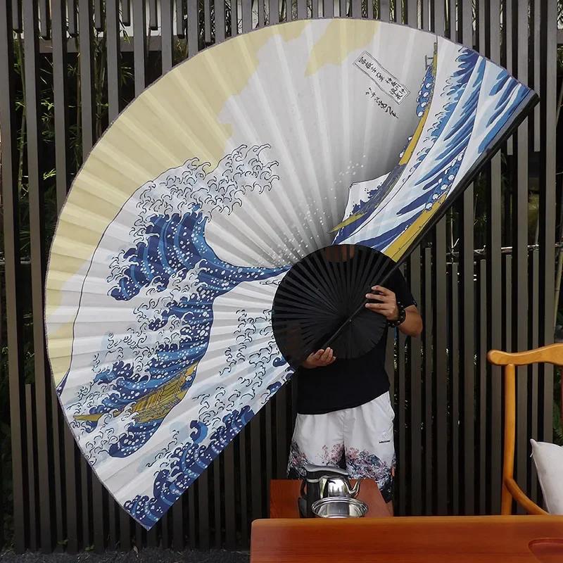 Chinese Decoration Folding Fan Classical Wall Mount Oversized Cloth Folding Fan Living Room Decorative Chinese Peking Opera