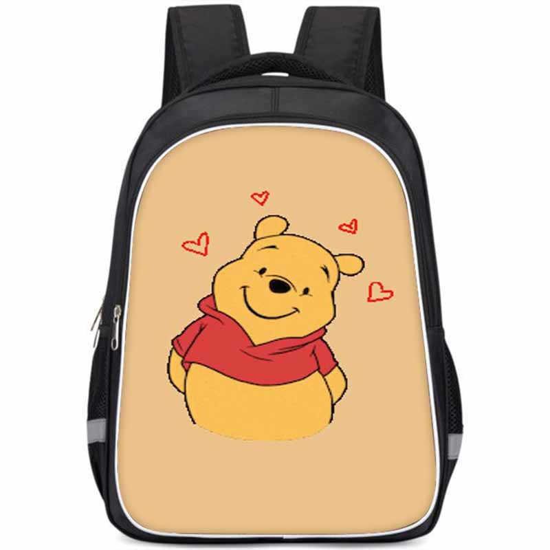 Winnie The Pooh Large Capacity Lightweight 3d School Backpack For Kids And Students Unisex Oxford Fabric