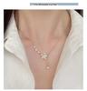 S925 Sterling Silver Pearl Peach Blossom Pendant Necklace - Women's Light Luxury Design
