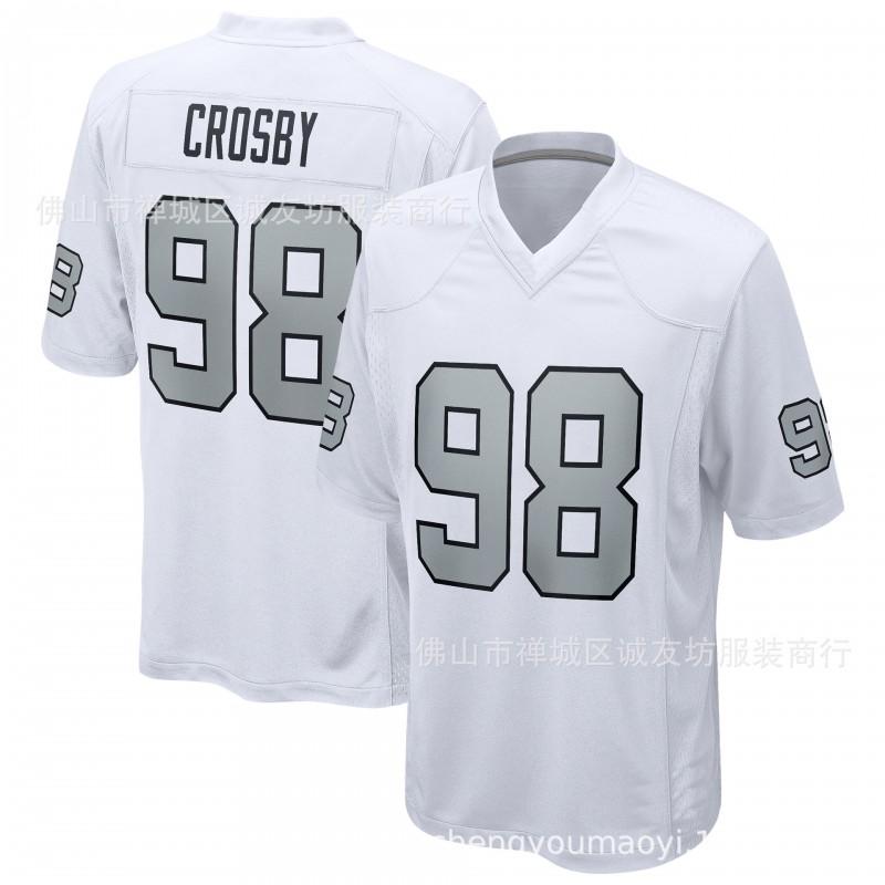 Mens Maxx Crosby 98 Las Vegas Raiders Football Jersey - White S-XXXL All