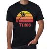 Men’s Vintage Tee Shirt Graphic T Shirt TINOS Sunset Deep Black