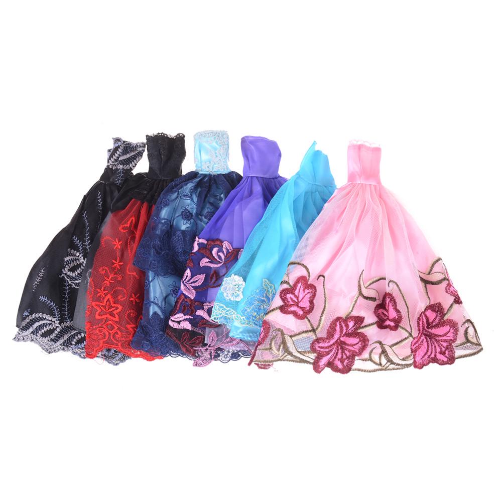 5Pcs/Set Wedding Evening Dress Princess Dress Barbie Gifts Baby Kids