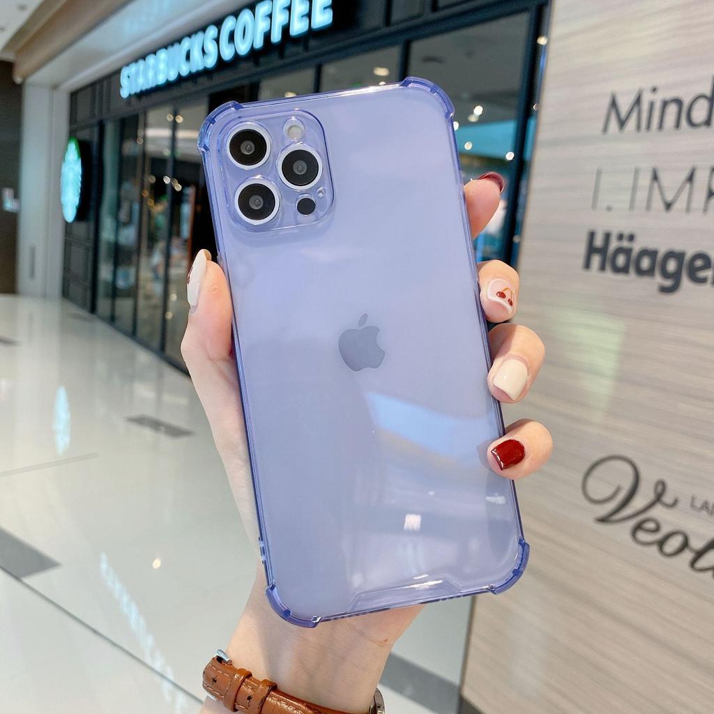 Применимо к iPhone 14 четырехсторонний противоударный флуоресцентный чехол креативный цвет прозрачный однотонный противоударный чехол для мобильного телефона Apple 15PROMAX