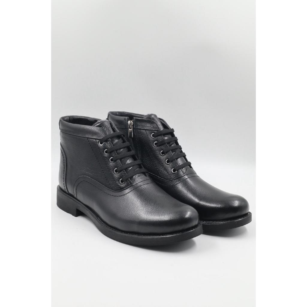Мужские черные повседневные ботинки из натуральной кожи на шнуровке