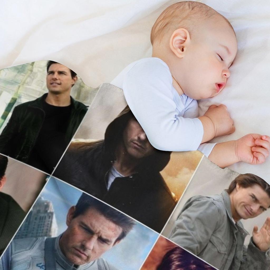 Tom Cruise Photo Collage Throw Blanket Machine Washable Soft Warm Blanket