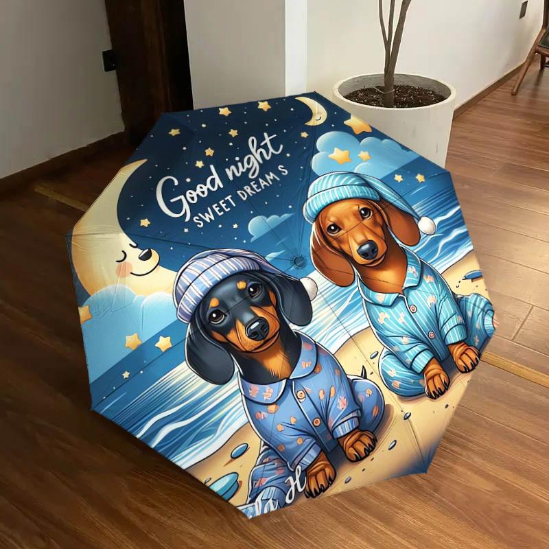 1pc Dachshund Nightwear Umbrella with Plastic Handle,Suitable for All Seasons Home Travel Outdoor UmbrellaDD499