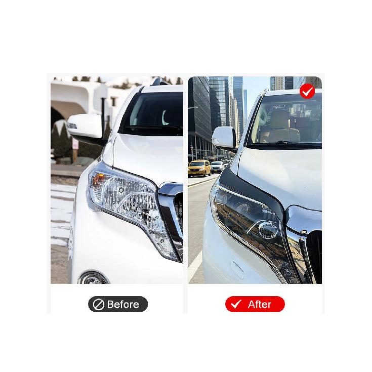 Накладки на фары (брови) для Toyota Prado 150 2014 2015 2016 2017, Декоративная полоска на передние фары, Хромированный стайлинг, Детали экстерьера автомобиля