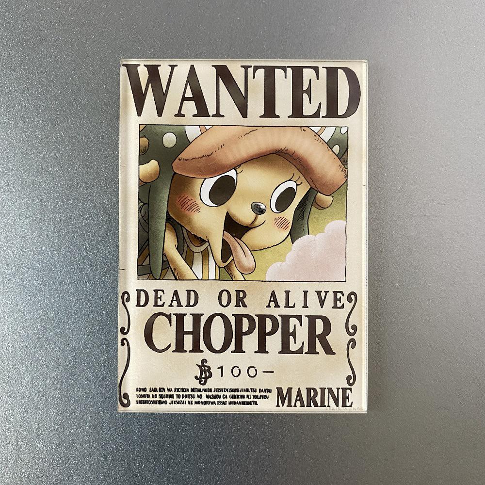 Creative One Piece Wanted Poster Magnet - Anime Cartoon Fridge Decor & Message Sticker
