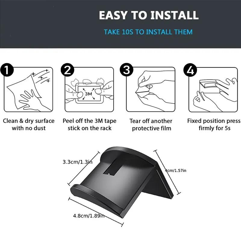 10 шт. Держатель для кепок Новый крючок для бейсболок Черный Простой дизайн Подставка для шляп Простая стойка для хранения наушников и ожерелий Шкаф для одежды