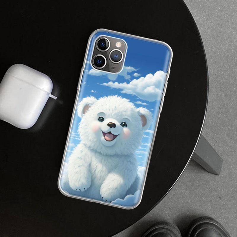 Чехол-накладка 'Солнечные Облака Плюшевый Мишка' для iPhone 11 12 13 Mini 14 15 Plus 16 Pro Max 17 Air 7 8 + SE Арт Индивидуальный Fundas 11