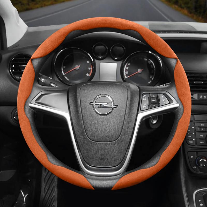 Suitable for Opel Anti-Slip Buckle Segmented Suede Steering Wheel Cover Suitable for Astra H Gtc J Insignia Corsa D 