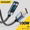 Essager 7A 100 Вт USB C кабель для быстрой зарядки цифровой дисплей локоть типа C кабель для Huawei Mate60 Pro Xiaomi Samsung Vivo шнур для передачи данных