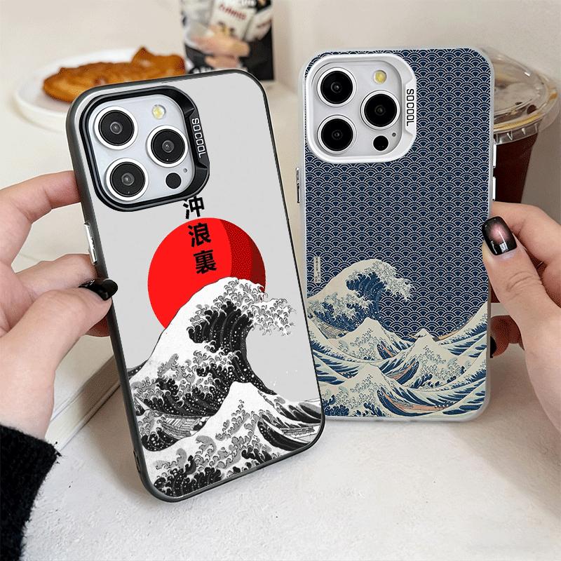 Японская волна Канагава Серфинг Мягкий чехол для телефона для iPhone 15 16 17 Pro Max 17Air 16E 14 Plus 13 12 Mini Ударопрочный задний чехол
