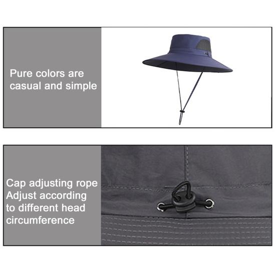 Мужская шляпа рыбака с вентилятором на солнечной батарее, широкополая шляпа от солнца, ветрозащитная конструкция