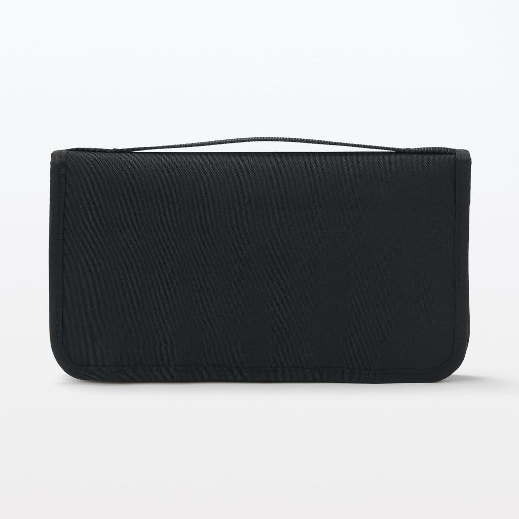 MUJI Полиэстеровый чехол для паспорта с прозрачным карманом x 13 x OHCA3A2S, черный, прибл.. 23.5 2.5 см,